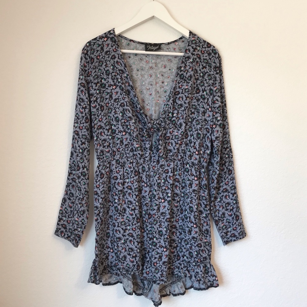 ASOS Reclaimed Vintage Floral Tie Front Romper M